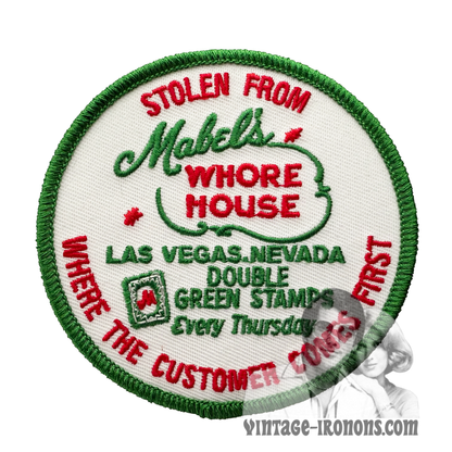 Red & Green Stolen From Mabel's Whore House Vintage Patch - 3.5" Round