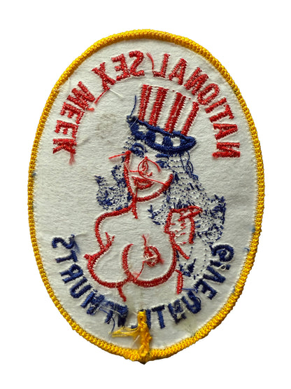 National Sex Week... Give Until It Hurts Iron-on Vintage Patch