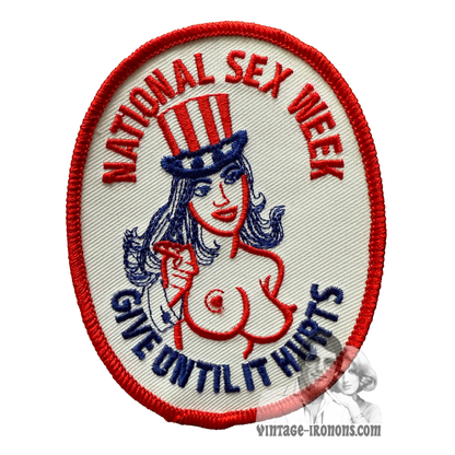 National Sex Week... Give Until It Hurts Iron-on Vintage Patch