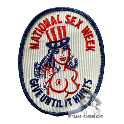 National Sex Week... Give Until It Hurts Iron-on Vintage Patch