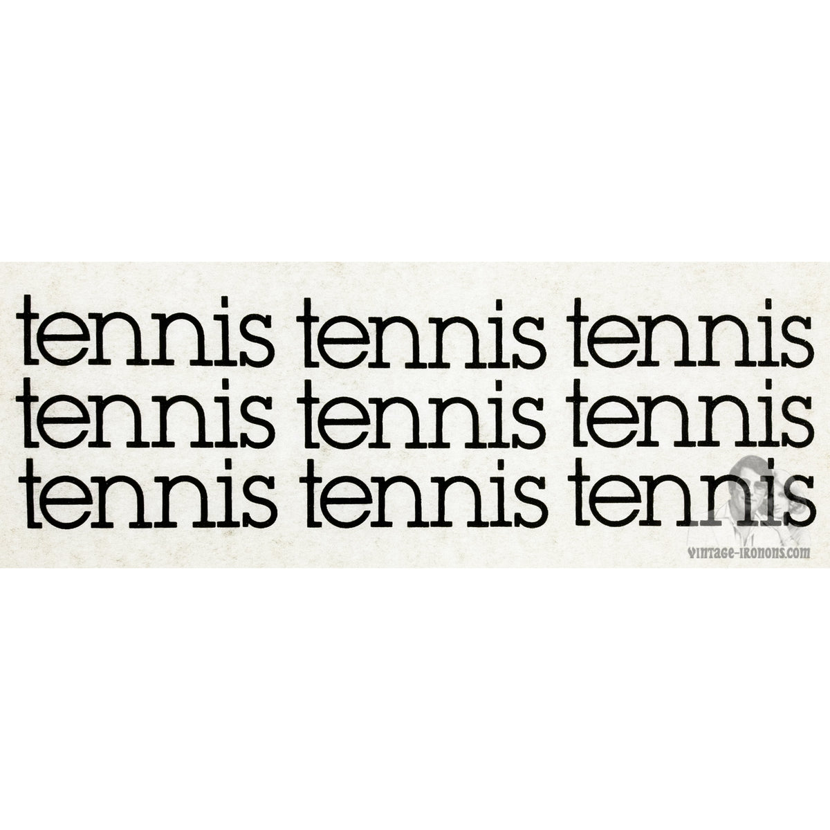 Tennis in Black  Vintage Iron On Heat Transfer