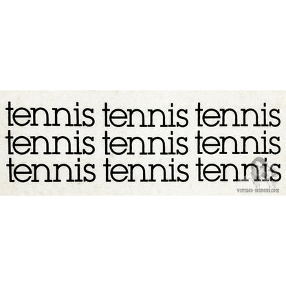 Tennis in Black  Vintage Iron On Heat Transfer