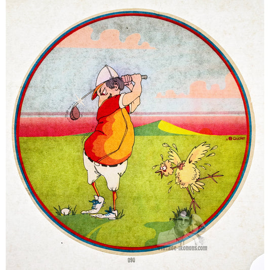 Golf and Bird Vintage Iron On Heat Transfer