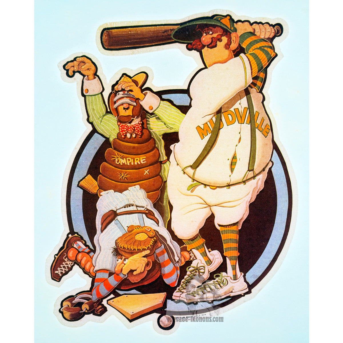 Mudville Baseball Vintage Iron On Heat Transfer