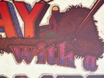 Take a Roll in the Hay, Sleep with a Farmer Vintage Glitter Iron On Heat Transfer