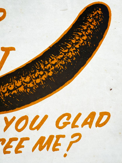 Is That A Pickle in Your Pocket or Are You Glad To See Me? Vintage Glitter Iron On Heat Transfer
