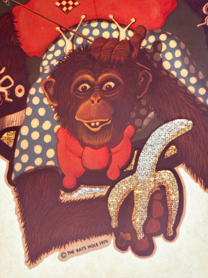 Playtime Expert Monkey Vintage Iron On Heat Transfer