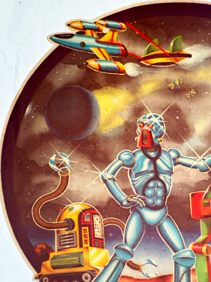 Planet of Robots Vintage Iron On Heat Transfer