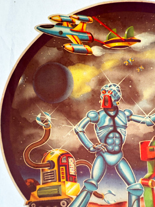 Planet of Robots Vintage Iron On Heat Transfer