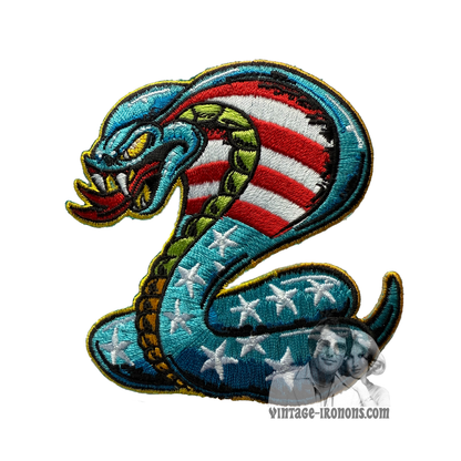 Dirty Donny Stars and Stripes Cobra Iron-on Patch