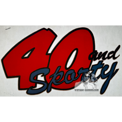 40 and Sporty (Birthday) Vintage Iron On Heat Transfer