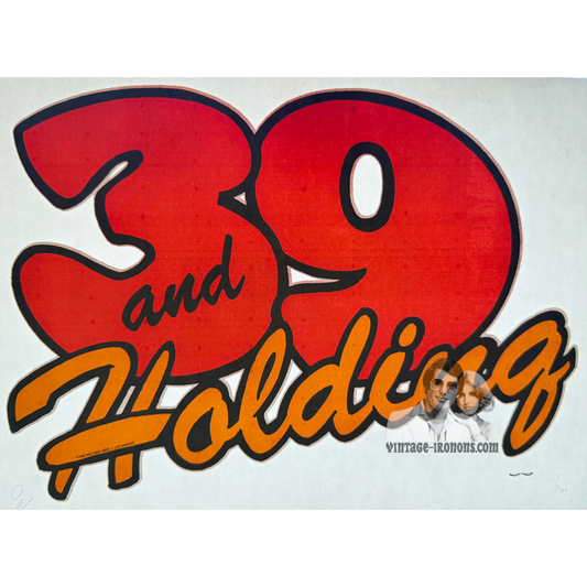 39 and Holding Birthday (Large) Vintage Iron On Heat Transfer