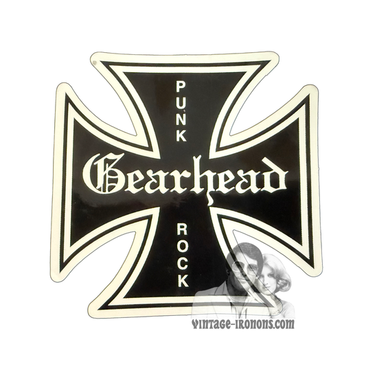 Gearhead Punk Rock Iron Cross Sticker