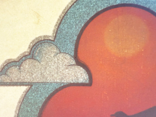 Seagull Sunset Vintage Glitter Iron On Heat Transfer