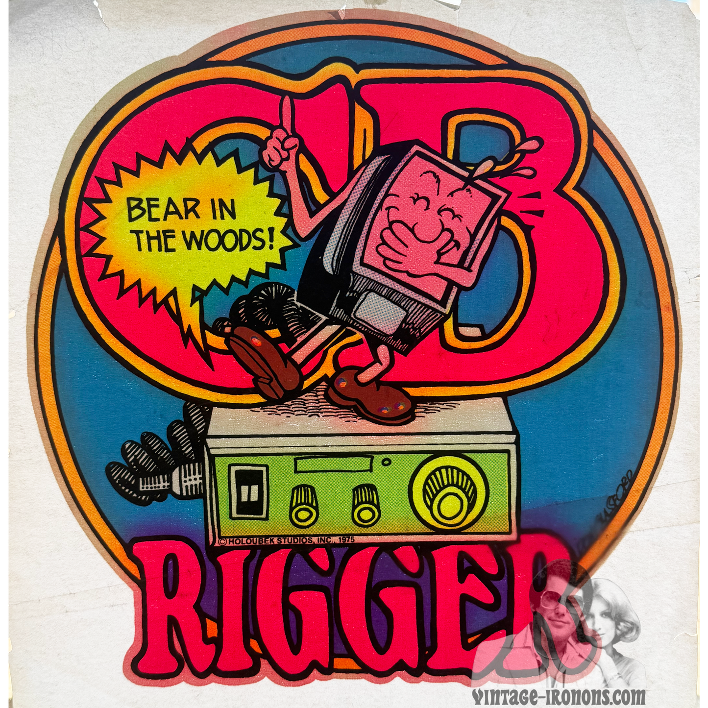 CB Rigger - Bear in the Woods Vintage 1975 Holoubek Studios Iron On Heat Transfer