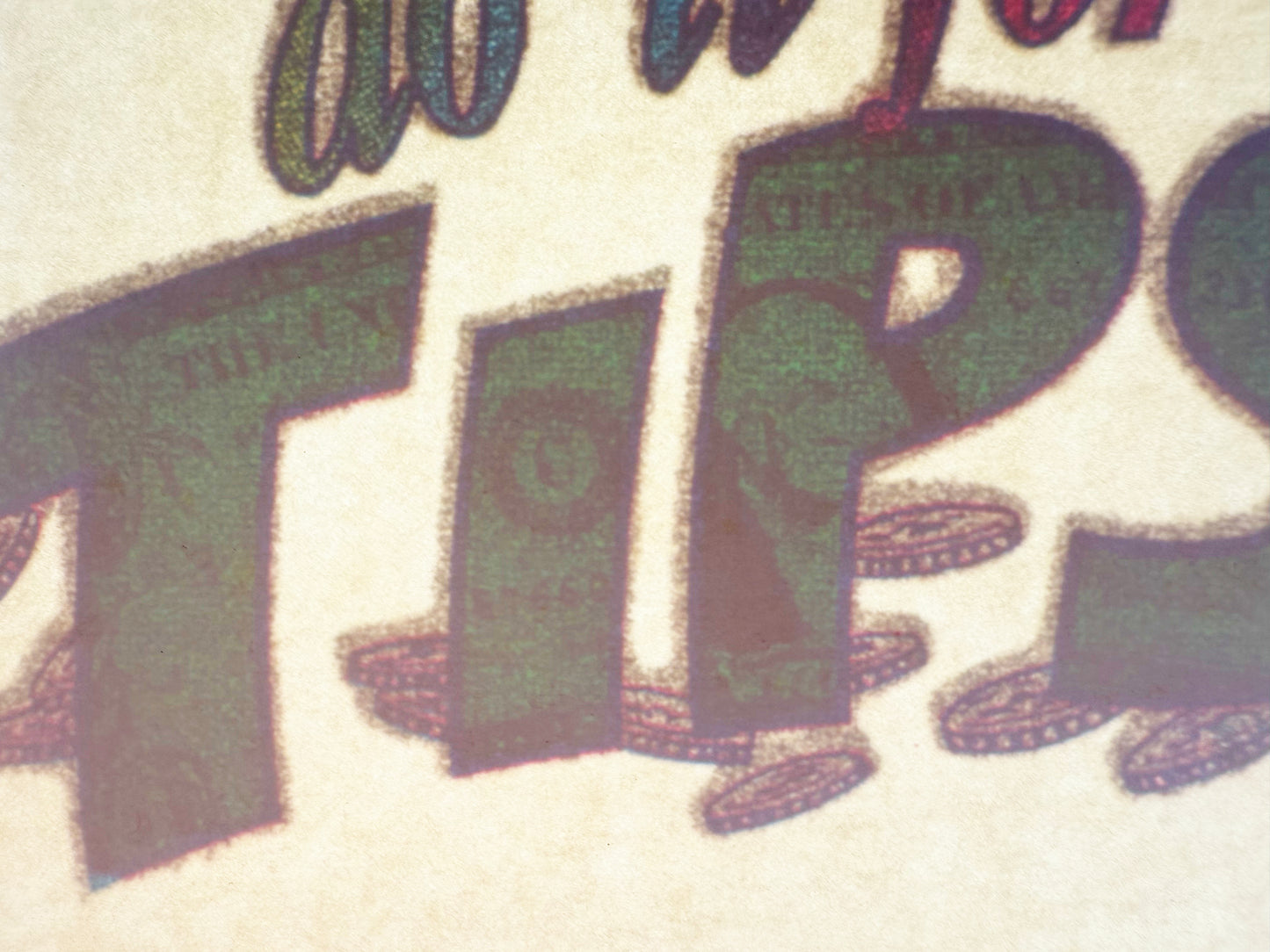 Waitresses Do It For Tips Vintage Glitter Iron On Heat Transfer
