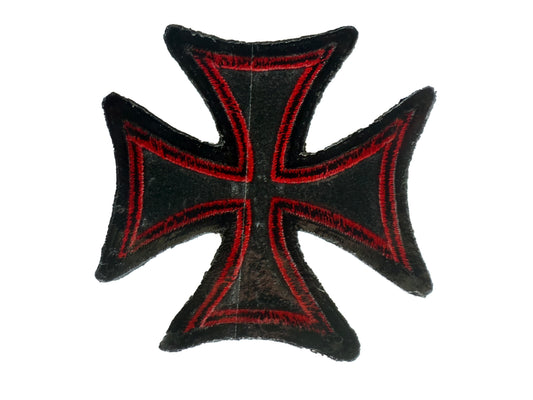 Red & Black Iron Cross Vintage Patch