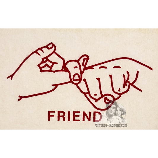 Friend - American Sign Language Vintage Iron On Heat Transfer
