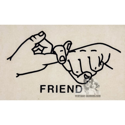 Friend - American Sign Language Vintage Iron On Heat Transfer