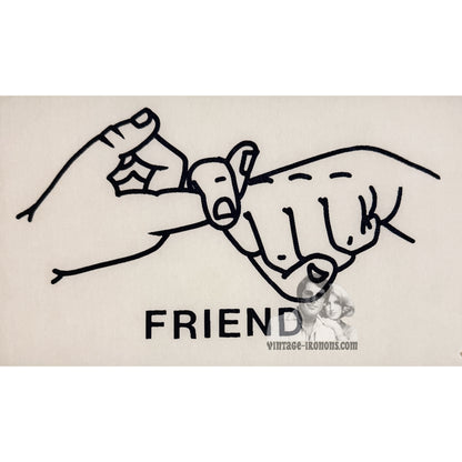 Friend - American Sign Language Vintage Iron On Heat Transfer
