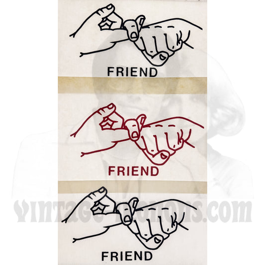 Friend - American Sign Language Vintage Iron On Heat Transfer
