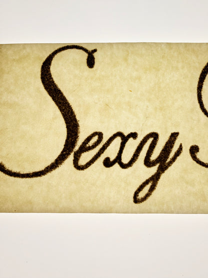 Sexy Bitch Gold Glitter Vintage Iron On Heat Transfer