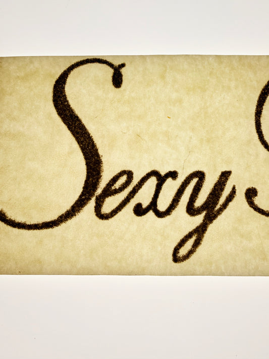 Sexy Bitch Gold Glitter Vintage Iron On Heat Transfer