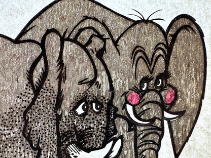 I'm Yours for Peanuts Elephants Vintage Iron On Heat Transfer