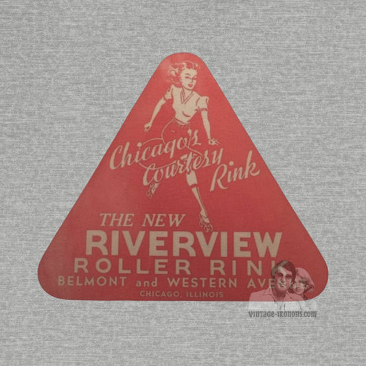 Chicago Riverview Roller Rink Vintage Logo T-Shirt