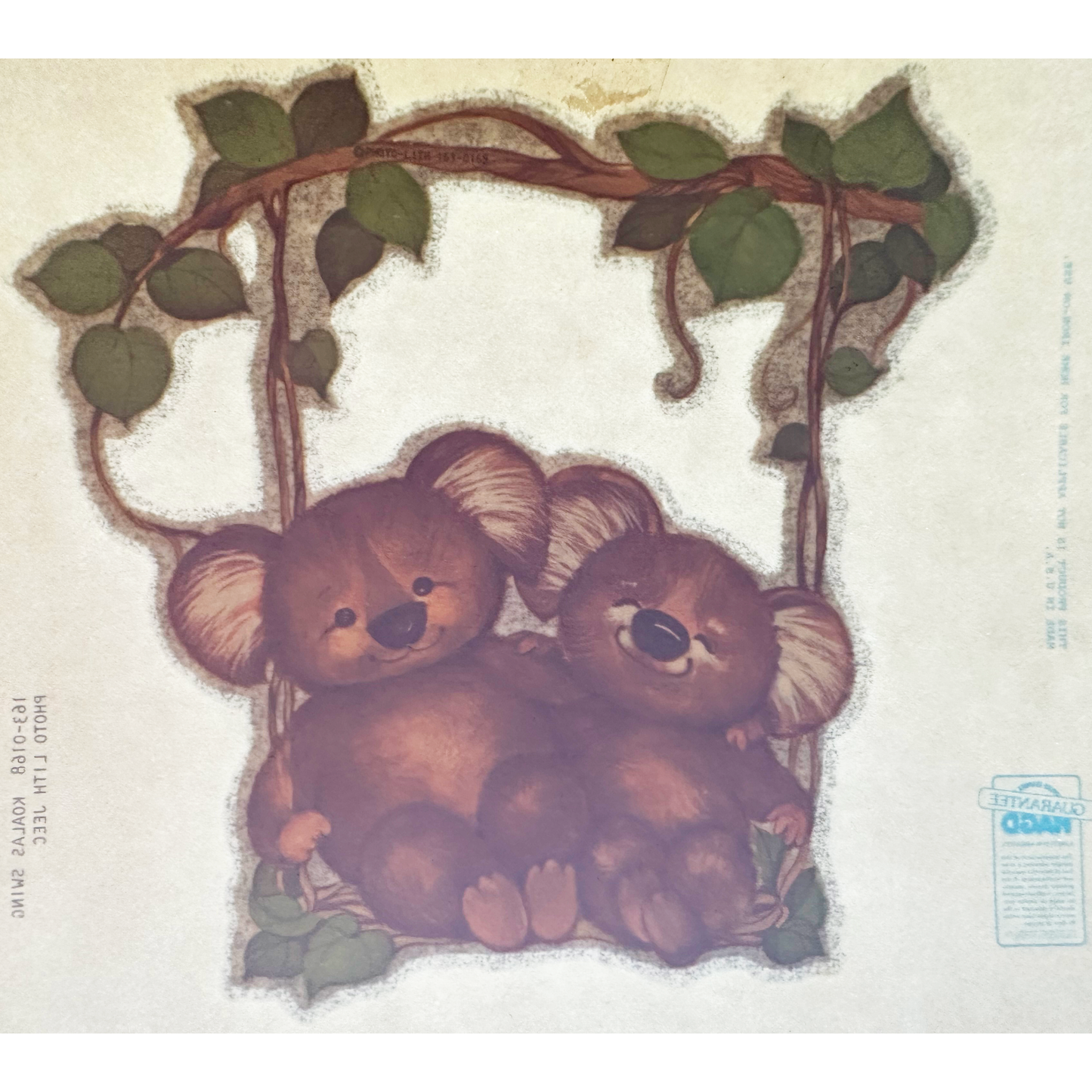 Koalas Swing Vintage Glitter Iron On Heat Transfer