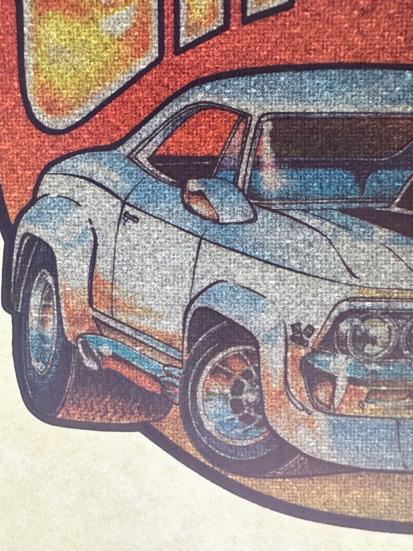 Chevy Chevelle Vintage Glitter Iron On Heat Transfer