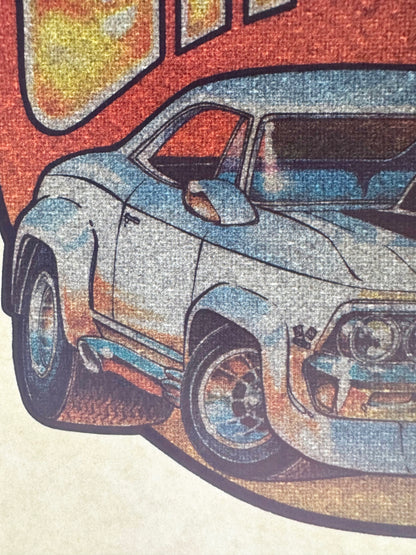 Chevy Chevelle Vintage Glitter Iron On Heat Transfer