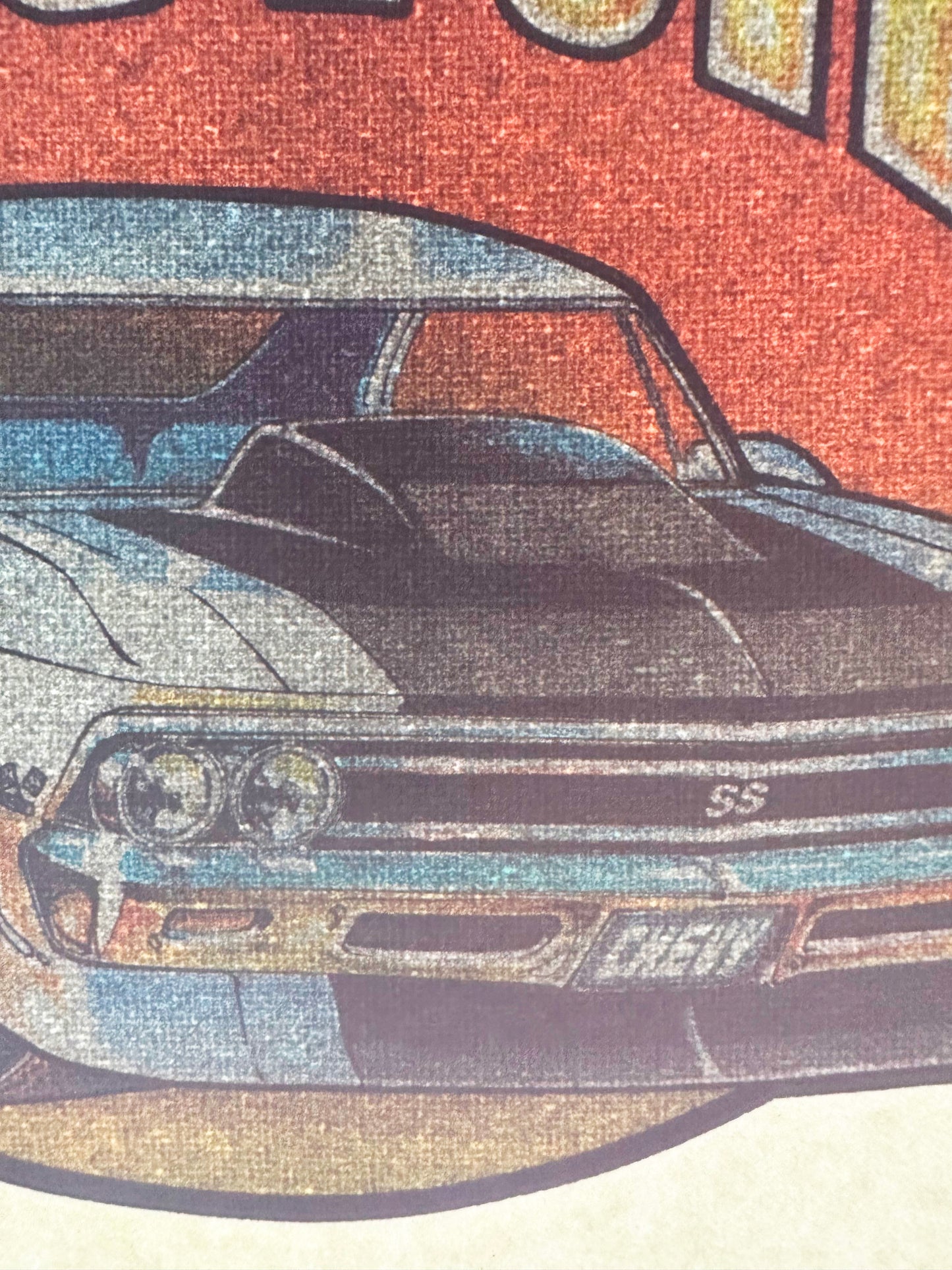 Chevy Chevelle Vintage Glitter Iron On Heat Transfer