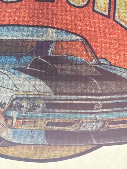 Chevy Chevelle Vintage Glitter Iron On Heat Transfer