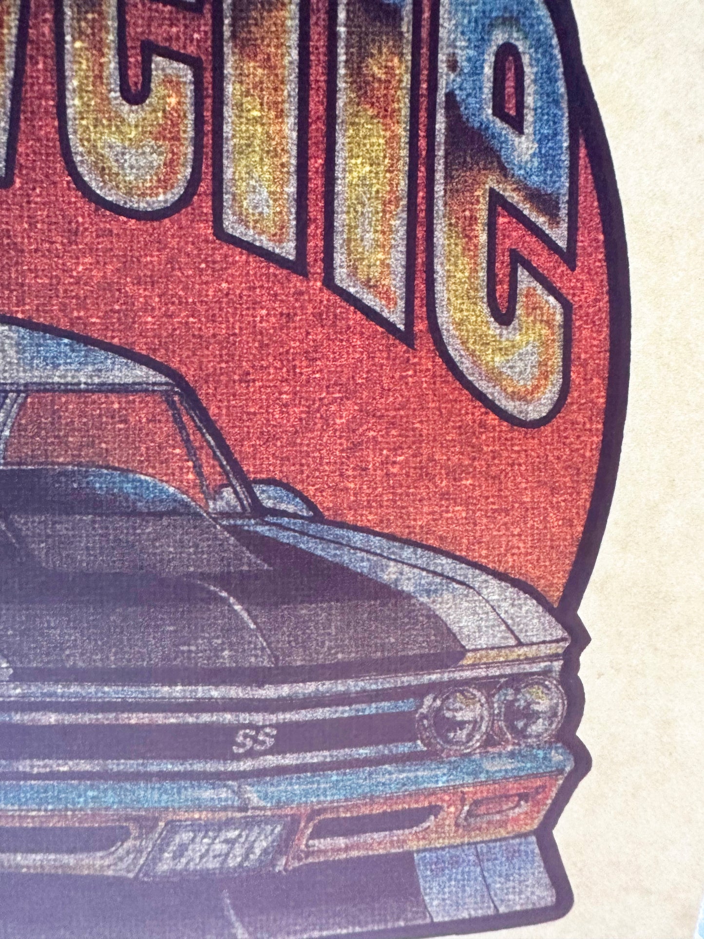 Chevy Chevelle Vintage Glitter Iron On Heat Transfer