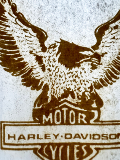 Small White Harley Davidson Logo Vintage Iron On Heat Transfer