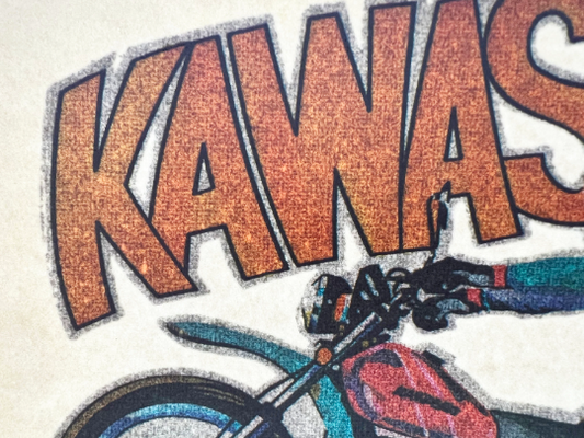 Kawasaki Glitter Vintage Iron On Heat Transfer