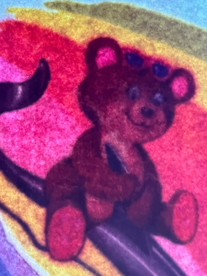Teddy Bear with Dolphin Vintage Iron On Heat Transfer