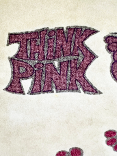 Pink Panther Think Pink Vintage Glitter Iron On Heat Transfer