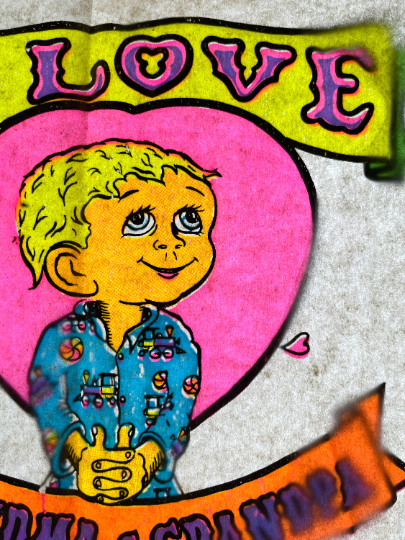I Love Grandma & Grandpa Vintage Iron On Heat Transfer