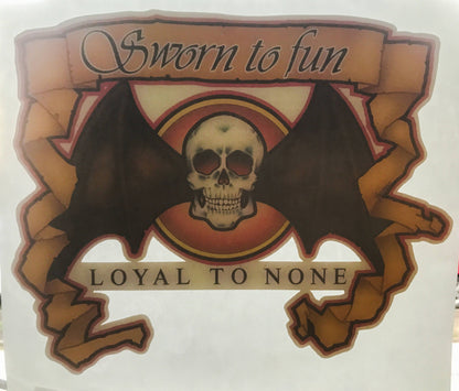 Sworn to Fun... Vintage Iron On Heat Transfer