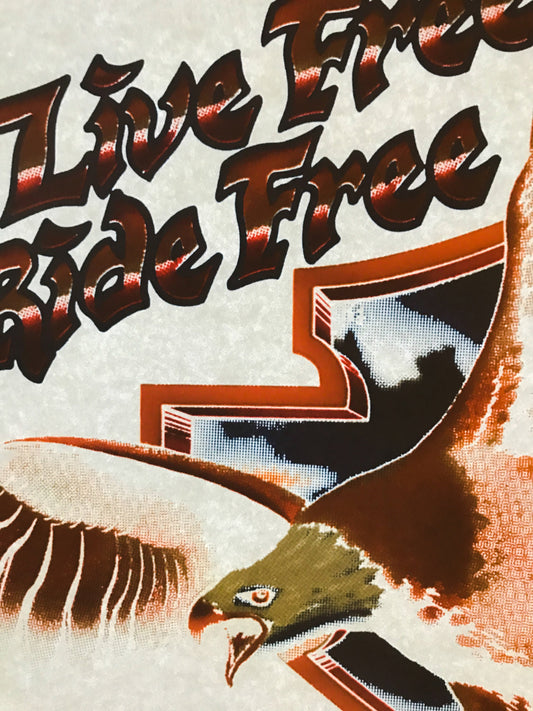 Live Free Ride Free Harley Davidson Vintage 1987 Holoubek Studios Iron On Heat Transfer