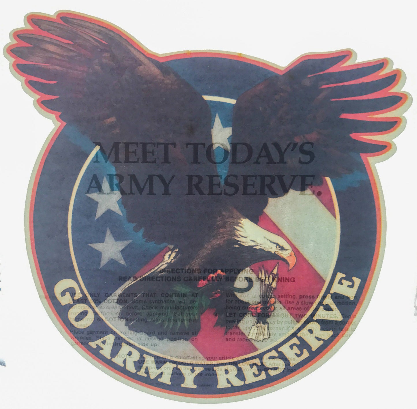 Go Army Reserve Vintage Iron On Heat Transfer