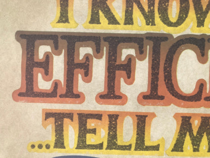 I Know I'm Efficient... Vintage Glitter Iron On Heat Transfer