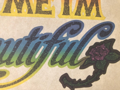 I Know I'm Efficient... Vintage Glitter Iron On Heat Transfer