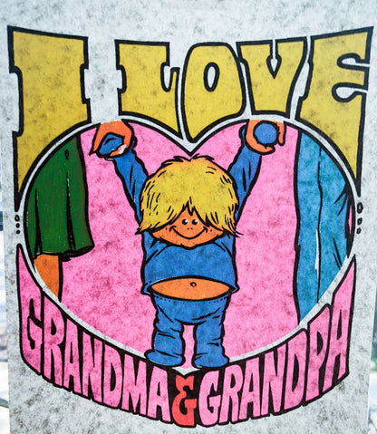 I Love Grandma & Grandpa Vintage Iron On Heat Transfer