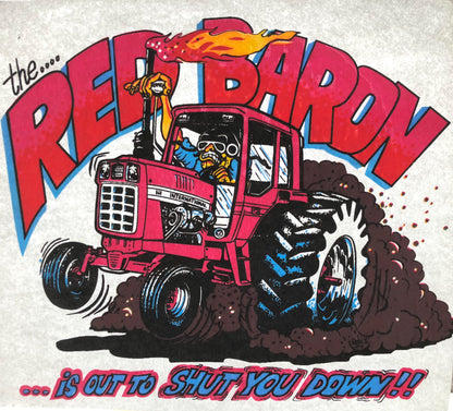 The Red Baron Tractor 1977 Vintage Iron On Heat Transfer