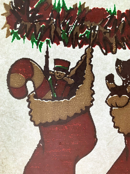 Christmas Stockings Vintage Iron On Heat Transfer