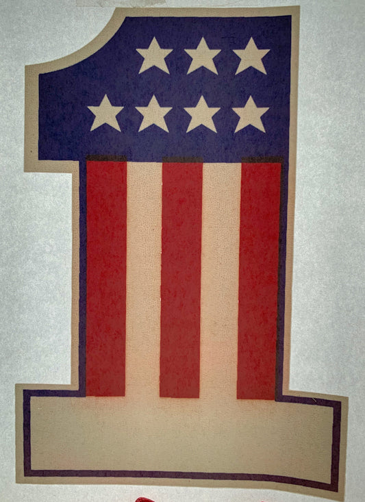 American Number One Vintage Iron On Heat Transfer