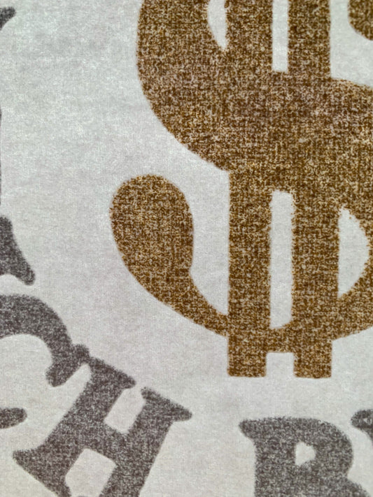 Rich Bitch Vintage Glitter Iron On Heat Transfer